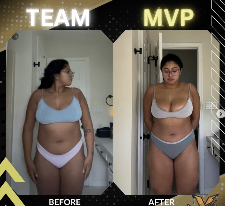 MVP client before and after physique transformation